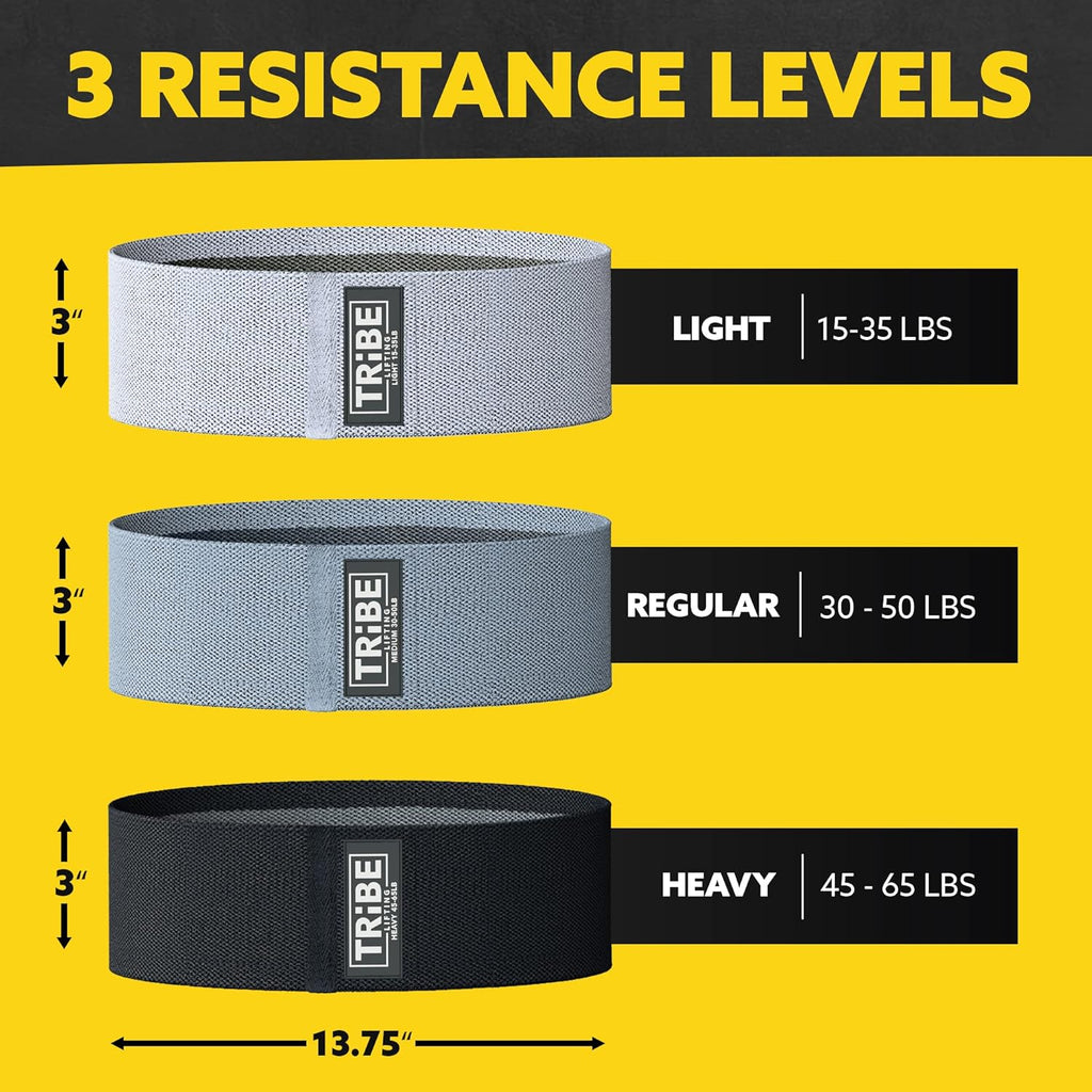 Resistance Bands for Working Out - 3 Pack Fabric Workout Bands for Women and Men - Booty Bands for Legs and Glute
