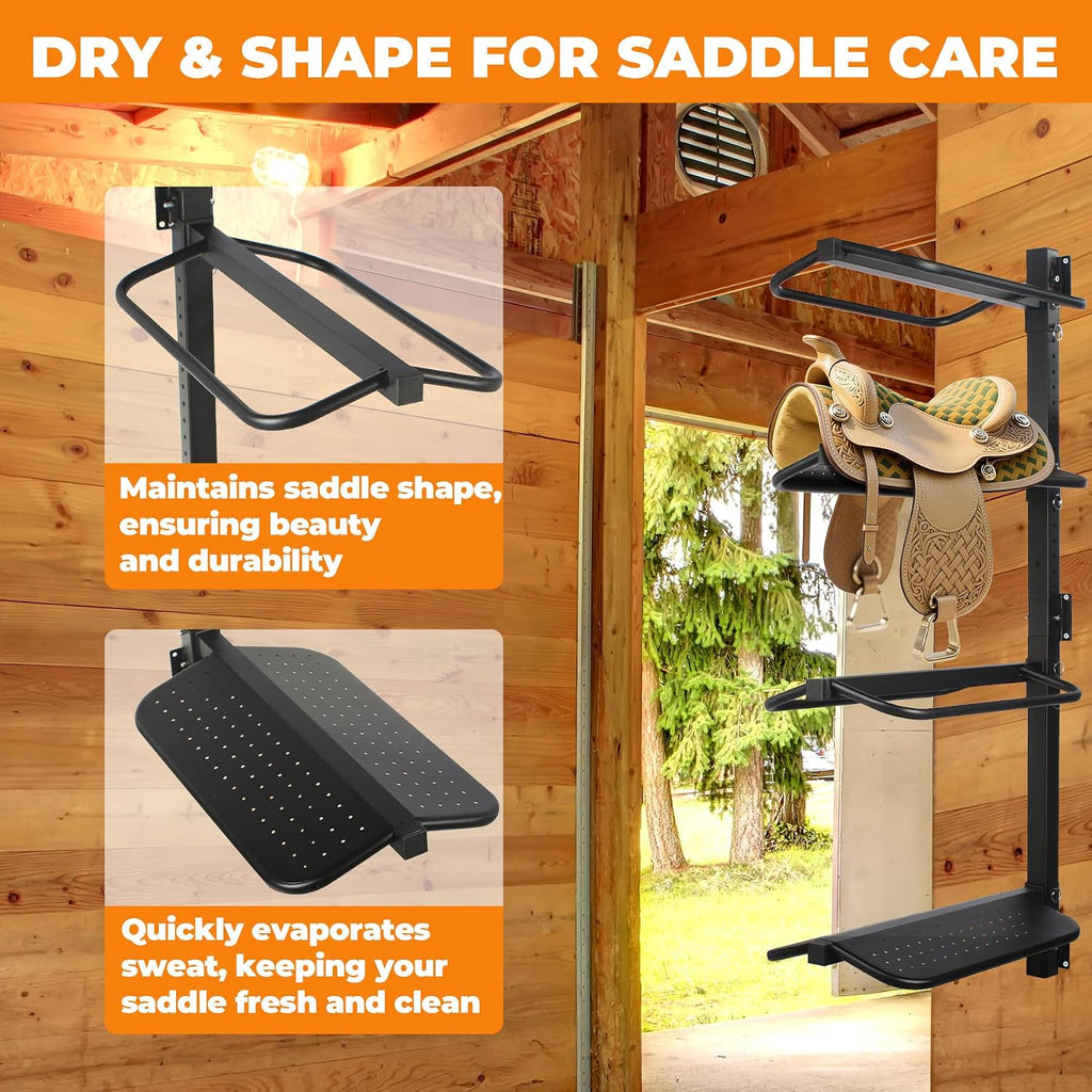 4 Tier Saddle Rack Wall Mount Detachable, Heavy Duty Saddle Stand