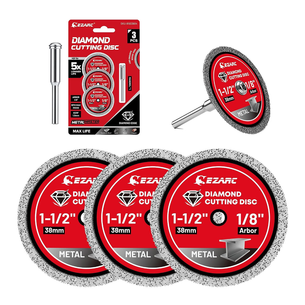 EZARC Durable 1-1/2 Diamond Cutting Wheels for Metal 3-Pack