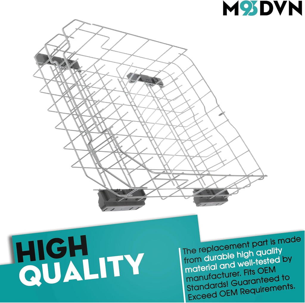 Lower Dishrack with Wheels Replacement For General Electric GDF450PSR1SS GDF450PSR3SS GDF460PGT3BB GDF460PGT3WW GDF460PST3SS GDF510PGM0BB GDF510PGM0WW GDF510PGM4BB Dishwasher