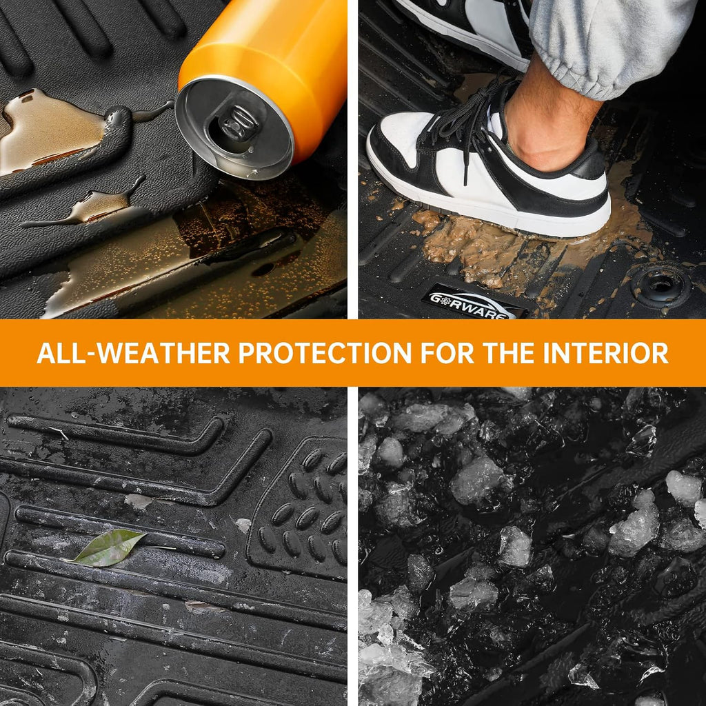 Floor Mats for CRV, 3D Floor Liner Compatible with CR-V 2022 2021 2020 2019 2018 2017, Front and Rear Row Floor