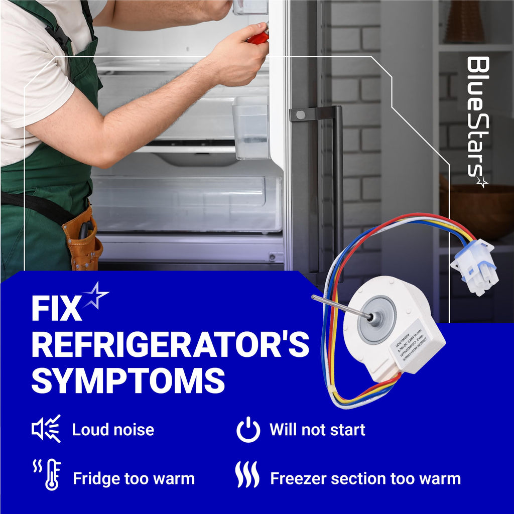 BlueStars Ultra Durable WR60X10185 Evaporator Fan Motor for G.E Hotpoint