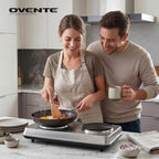 Electric Cast Iron Double Burner, 1700W Hot Plate, Silver BGS102S