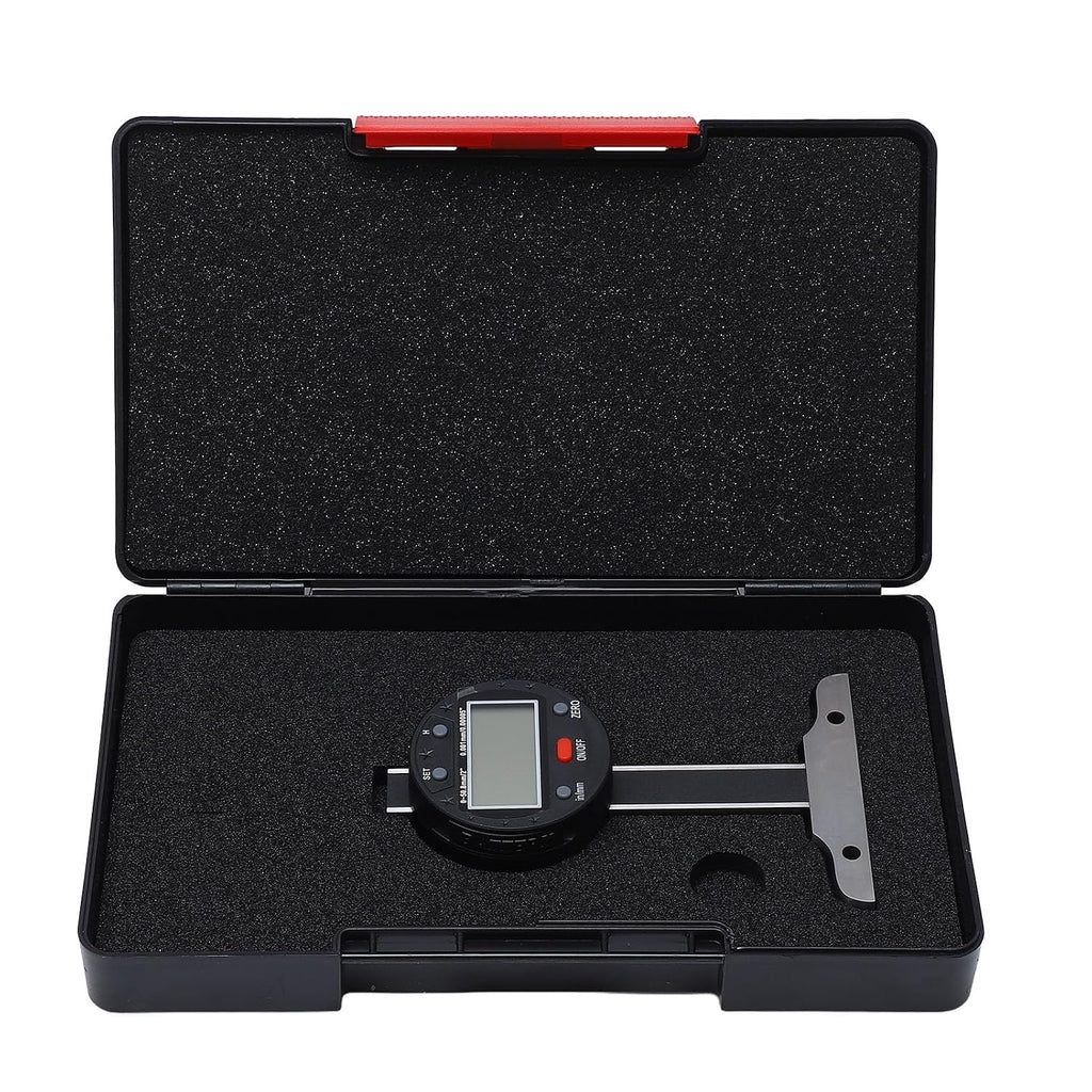 Electronic Depth Gauge 0-50.8mm/0-2in Micrometer with LCD Display and USB Data Transfer, High Precision Stainless Steel Digital Depth Measuring Tool