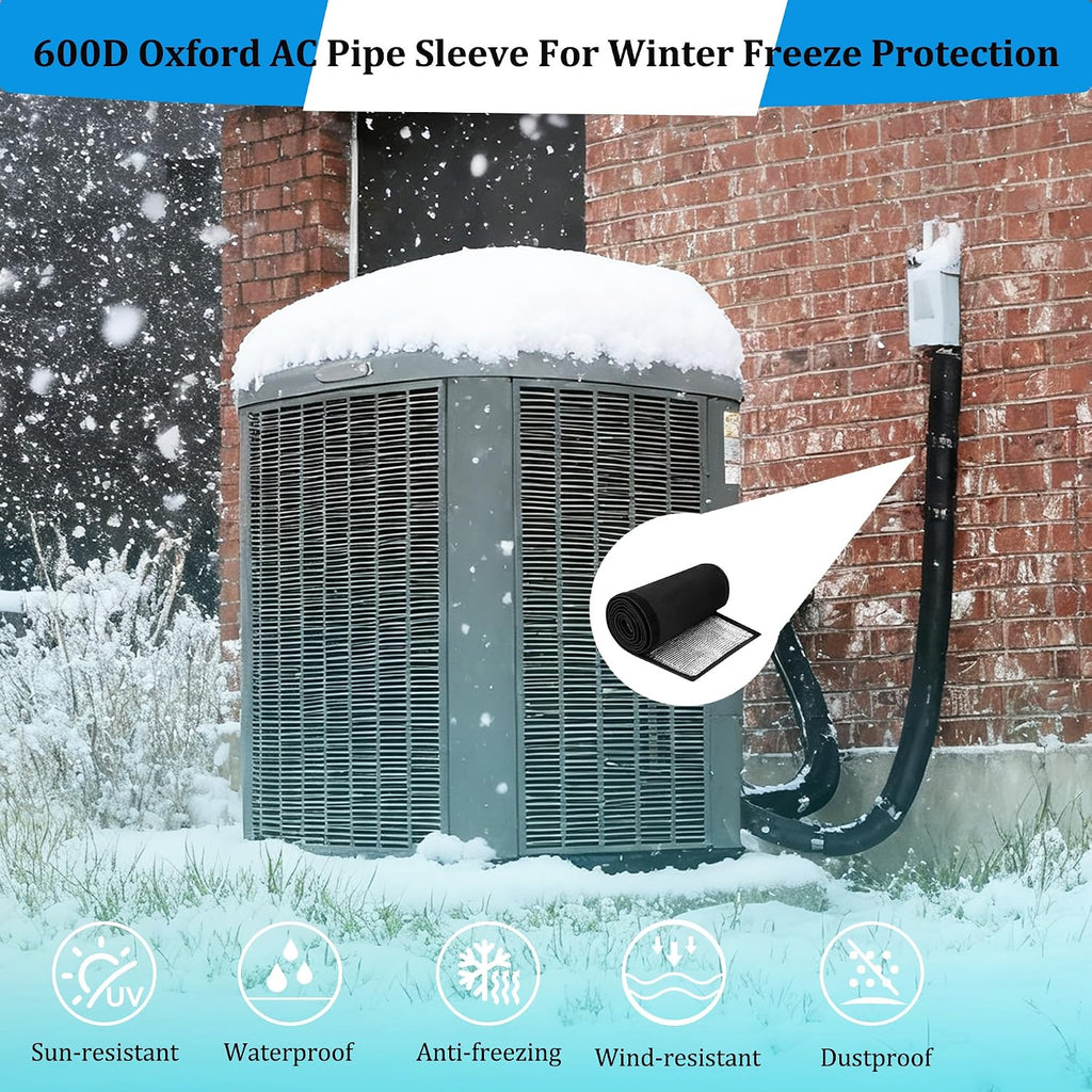 5 Layer HVAC Copper Pipe Insulation Cover, 78" x 10.2" 600D Oxford AC Line Set Wrap, Waterproof & UV Resistant Sleeve