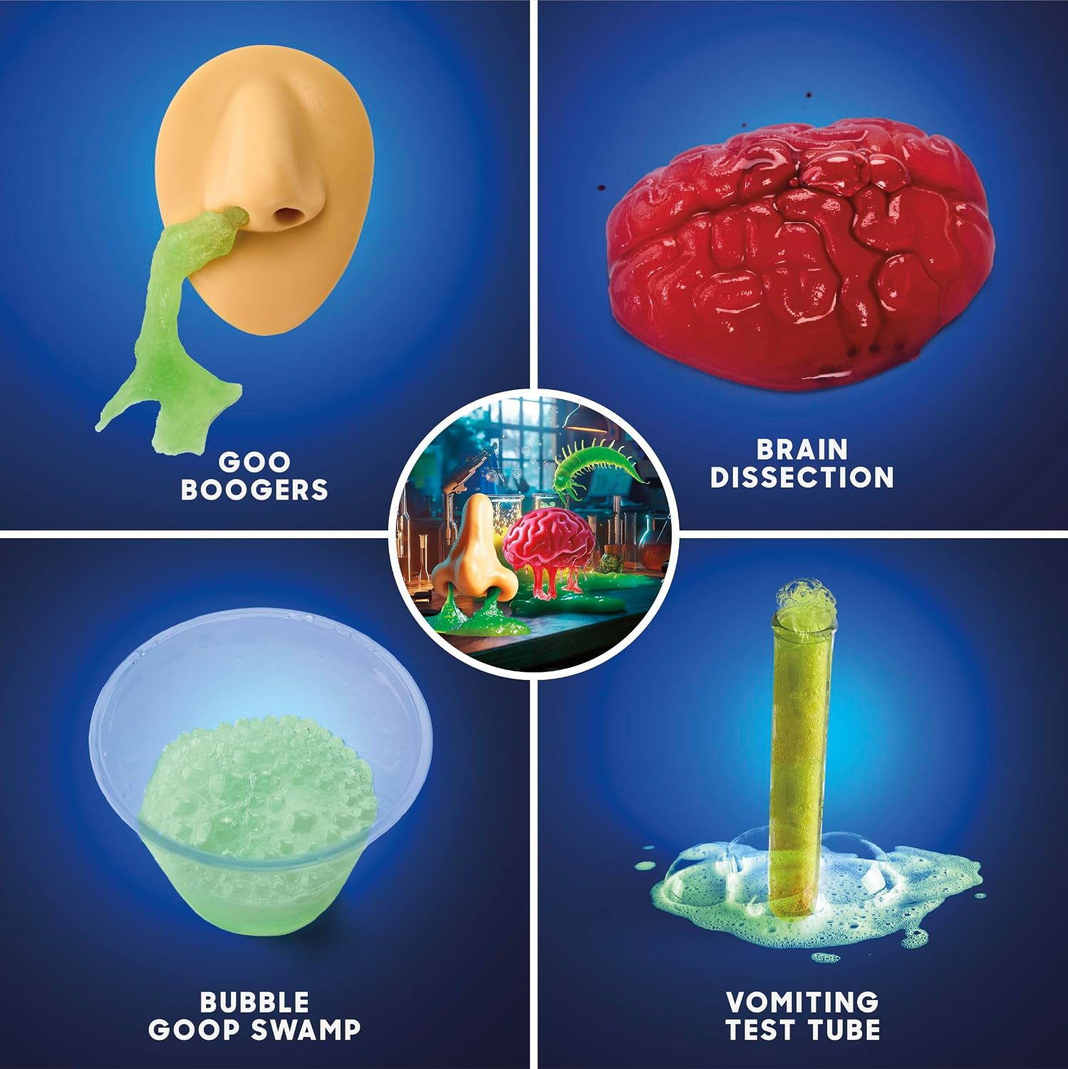 3-in-1 Science Station for Kids| 84 Science Experiment Kit| Erupting Volcano, Glow Slime, Brain Dissection, Magic