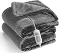 Heated Throw Blanket with 1-9 hrs Timer Auto-Off & 8 Heating Levels，Flannel Electric Blanket Throw ETL