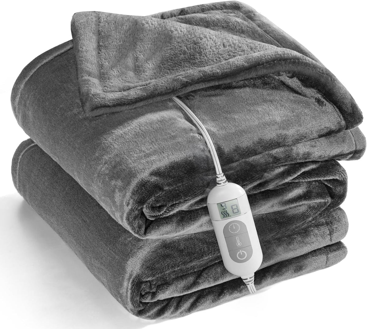 Heated Throw Blanket with 1-9 hrs Timer Auto-Off & 8 Heating Levels，Flannel Electric Blanket Throw ETL
