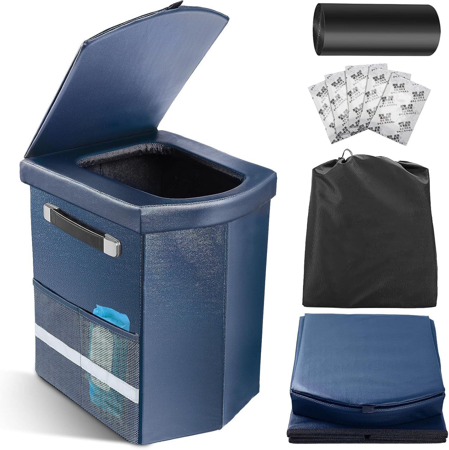 2026 Upgraded XL Portable Toilet for Adults,Tall Camping Toilet with Lid and Convenient Carry Bag, Portable Potty for