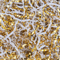 8.5oz Crinkle Paper Filler for Gift Baskets Gift Boxes(White&Gold)