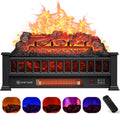 20" Electric Fireplace Logs Inserts Heater with Remote Control | 5 Adjustable Flame Colors & Speeds, Realistic Fake