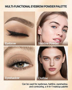 Eyebrow Powder Makeup, Light Dark Brown Eye Brow Tinting Filler for Women