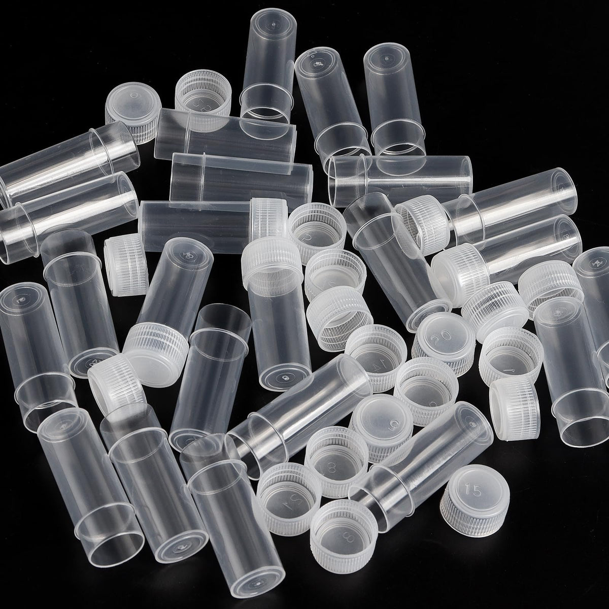 120 Pieces 5 ML Plastic Sample Bottles Vial Storage Mini Clear Storage Case with Lid Vial Storage Container Test Tube