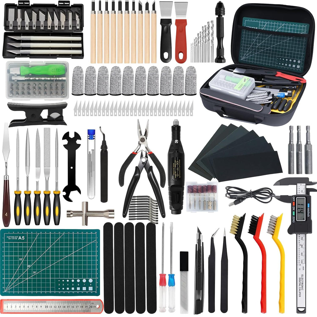3D Printer Tool Kit, 202 Pcs 3D Printer Accessories Includes Deburring Tool, Removal Tools, Digital Caliper, Cutting