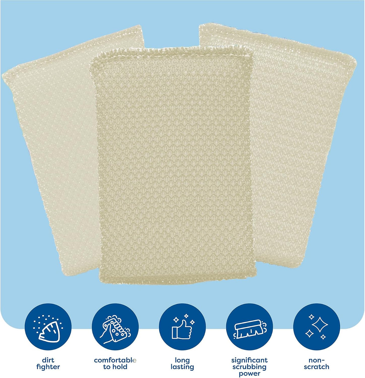 Multi-Purpose Scouring Pad by Scrub-It - Non-Scratch Cleaning Dobie Pads for Pots, Pans, Dishes, Utensils & Non-Stick