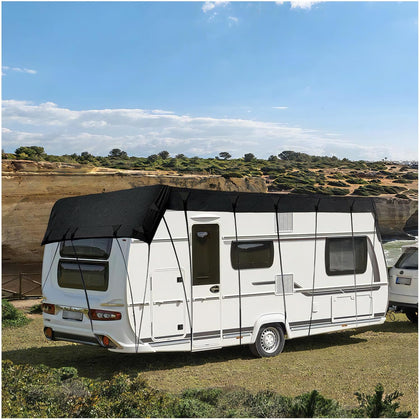 Rv Covers 210D Waterproof Oxford Cloth Trailer Cover Wind, Rain and Snow Proof Class C Rv Cover Travel Trailer