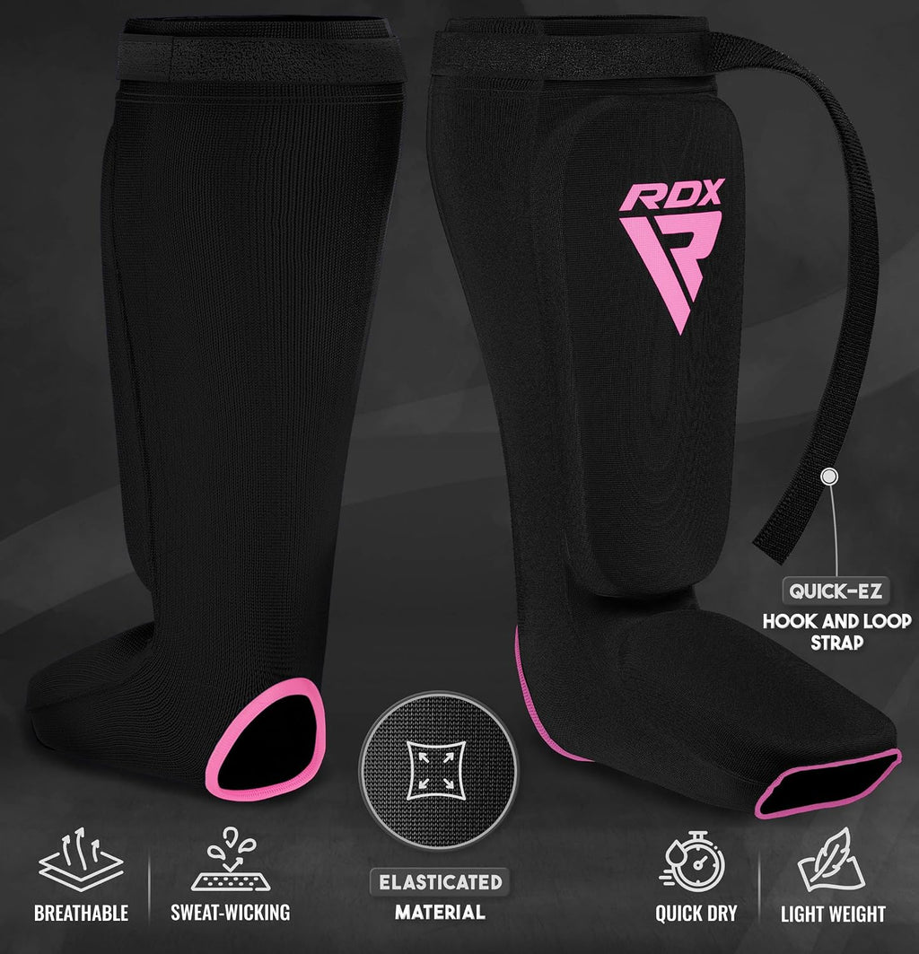Shin Guards Kickboxing Muay Thai, SATRA Approved, MMA Leg Instep Protection Pads, Sparring Training Martial Arts