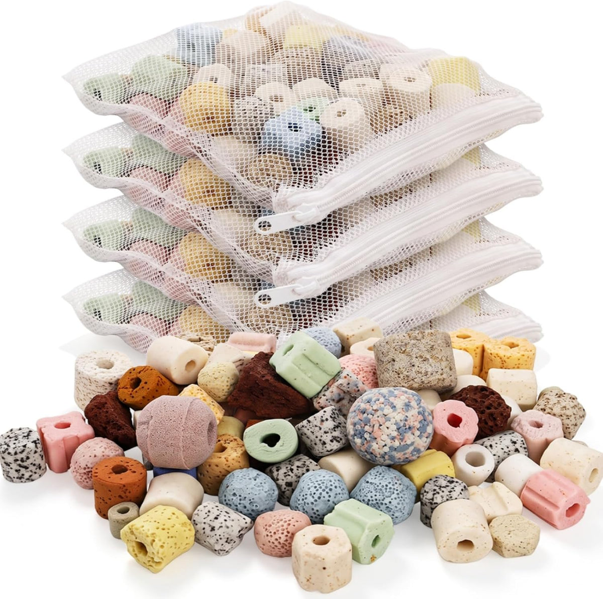 4 Bags 13-in-1 Aquarium Filter Ceramic Bio Balls, 2000g/4.4Lbs