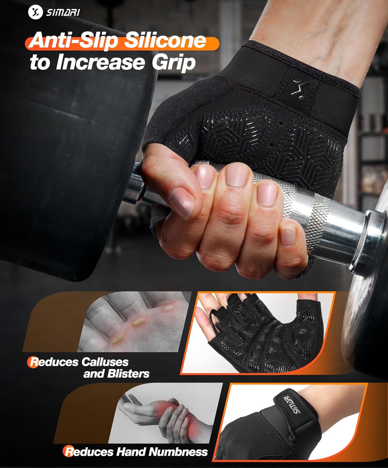 Breathable Workout Gloves with Cushion Pad/Grip/Reduce Calluses, Weight Lifting Gloves for Gym Exercise, Cycling