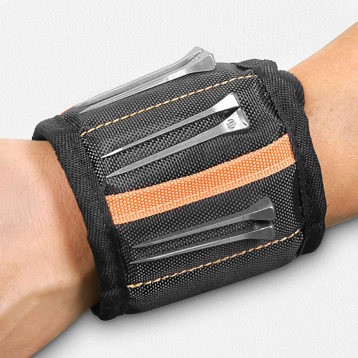 Magnetic Wrist Magnets for Holding Horseshoe Nails by Adjustable Using a Simple Hook and Loop Closure