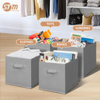 Storage Cubes, 11 Inch 4 Pack Collapsible Fabric Shelf Bins