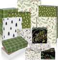 24 Pcs Christmas Gift Boxes with Lids Neutral Plaid 7 Designs