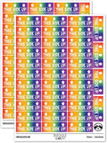 This Side Up Arrows Box Crate Shipment Sticker Pack - Gloss Finish - Small 1.50" Size - Rainbow