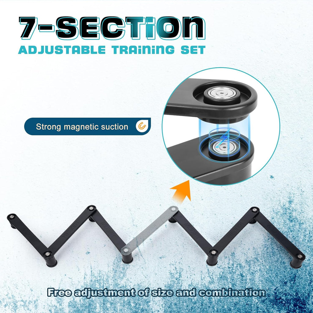 7-Sections Hockey Training Equipment,Magnetic Adjustable Size Hockey Stick Handling Trainer,Portable Stickhandling