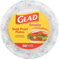 Round Paper Plates, Blue Flower Design, 10 Inch, 50 Count