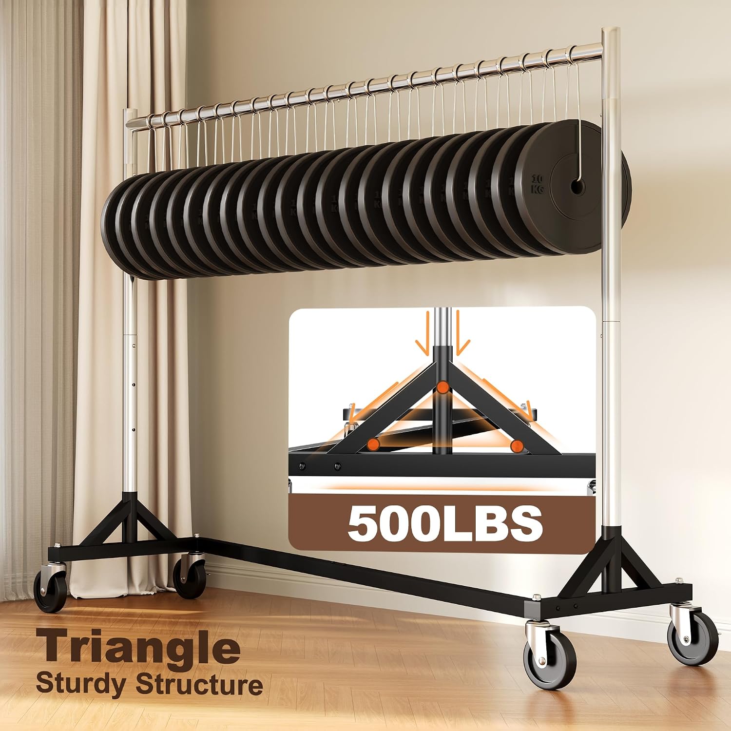Commercial Z Base Garment Rack Hold 500LBS Heavy Duty Clothing Rack Adjustable Rolling Clothes Rack for Hanging