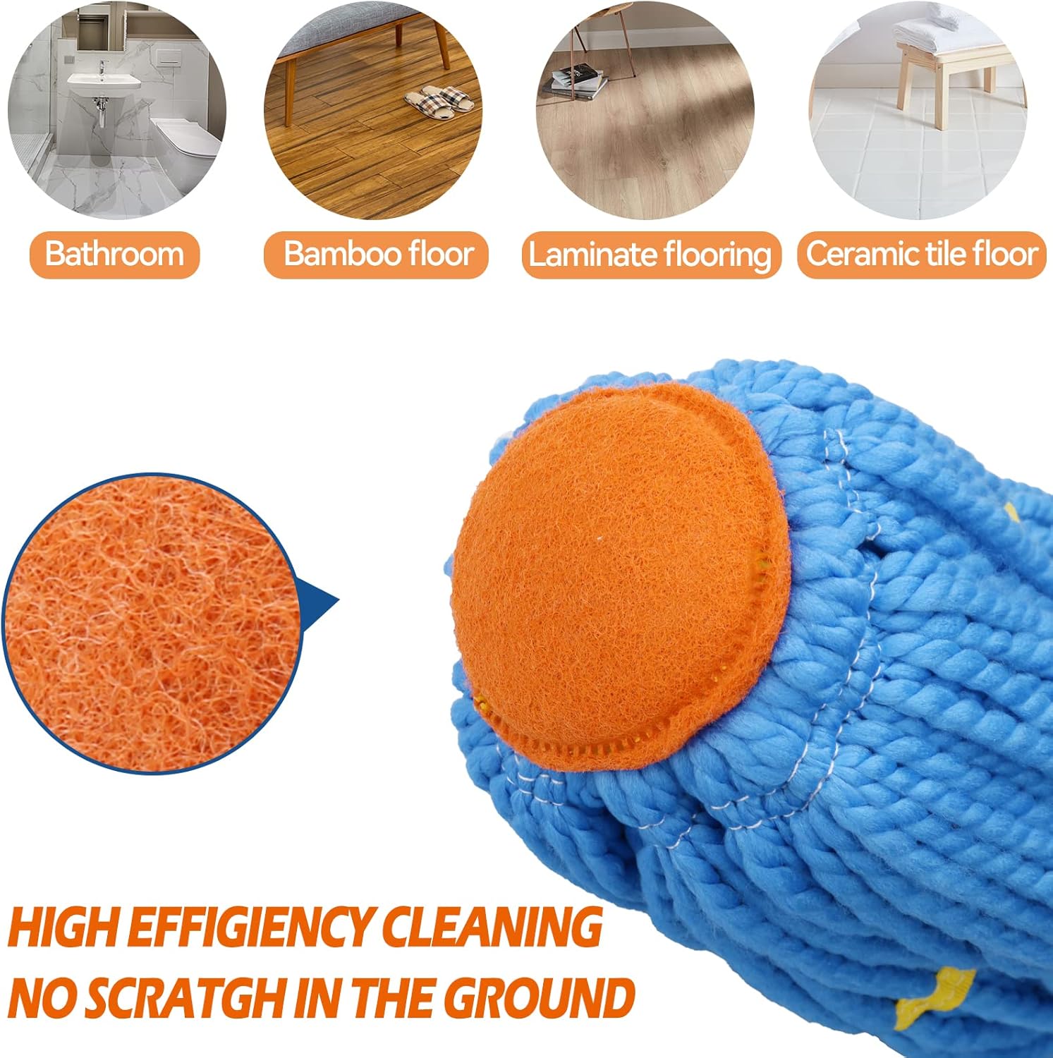 Self-Wringing Twist Mops with 1 Extra Refill, Microfiber Mops for Floor Cleaning with 57 " Long Handle, Easy Wringing