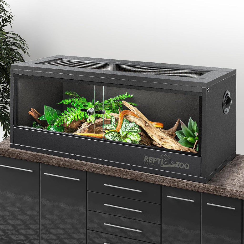20 Gallon PVC Reptile Tank, 30x12x12 inch Reptile Terrarium for Crested Gecko Frog Lizard Snake Turtle Hermit Crab