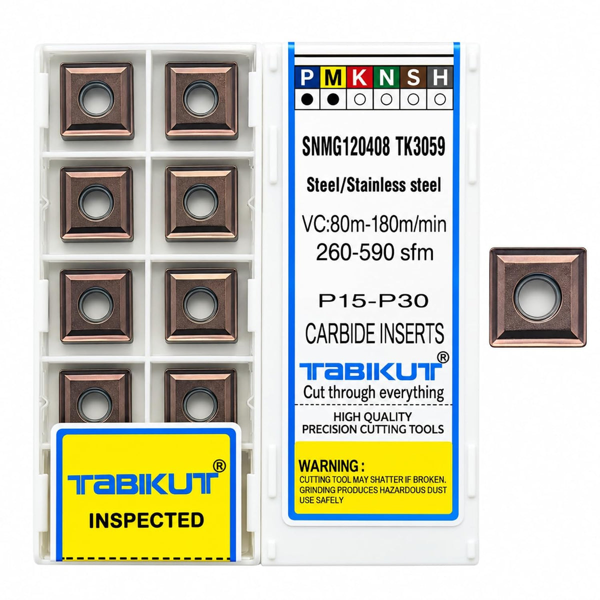 SNMG432 / SNMG120408 TK3059 Carbide Turning Insert, Pack of 30