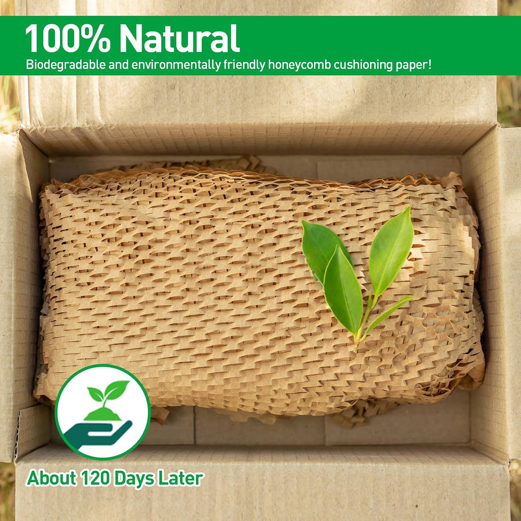 50 Sheets Honeycomb Packing Paper Expanded Size 12" × 16" Unexpanded Size 14.5" × 11" Bubble Cushioning Wrap for