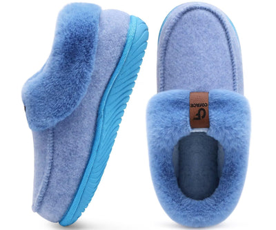 Womens Memory Foam Slippers Arch Support House Shoes Blue Size 11