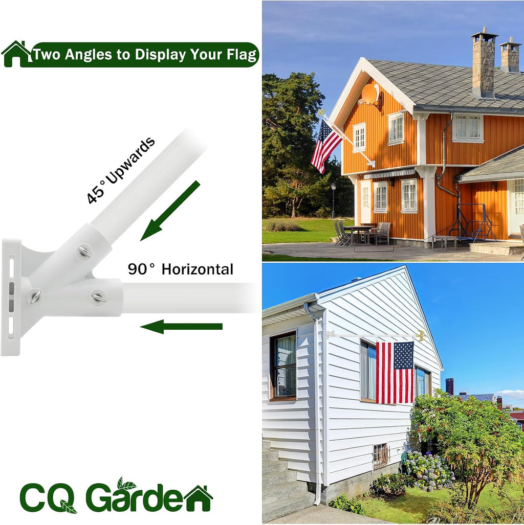 Flag Pole for Outside House, 6 FT Flag Pole Kit for Outdoor with Holder, 3x5 US Flag and Eagle Topper, Stainless