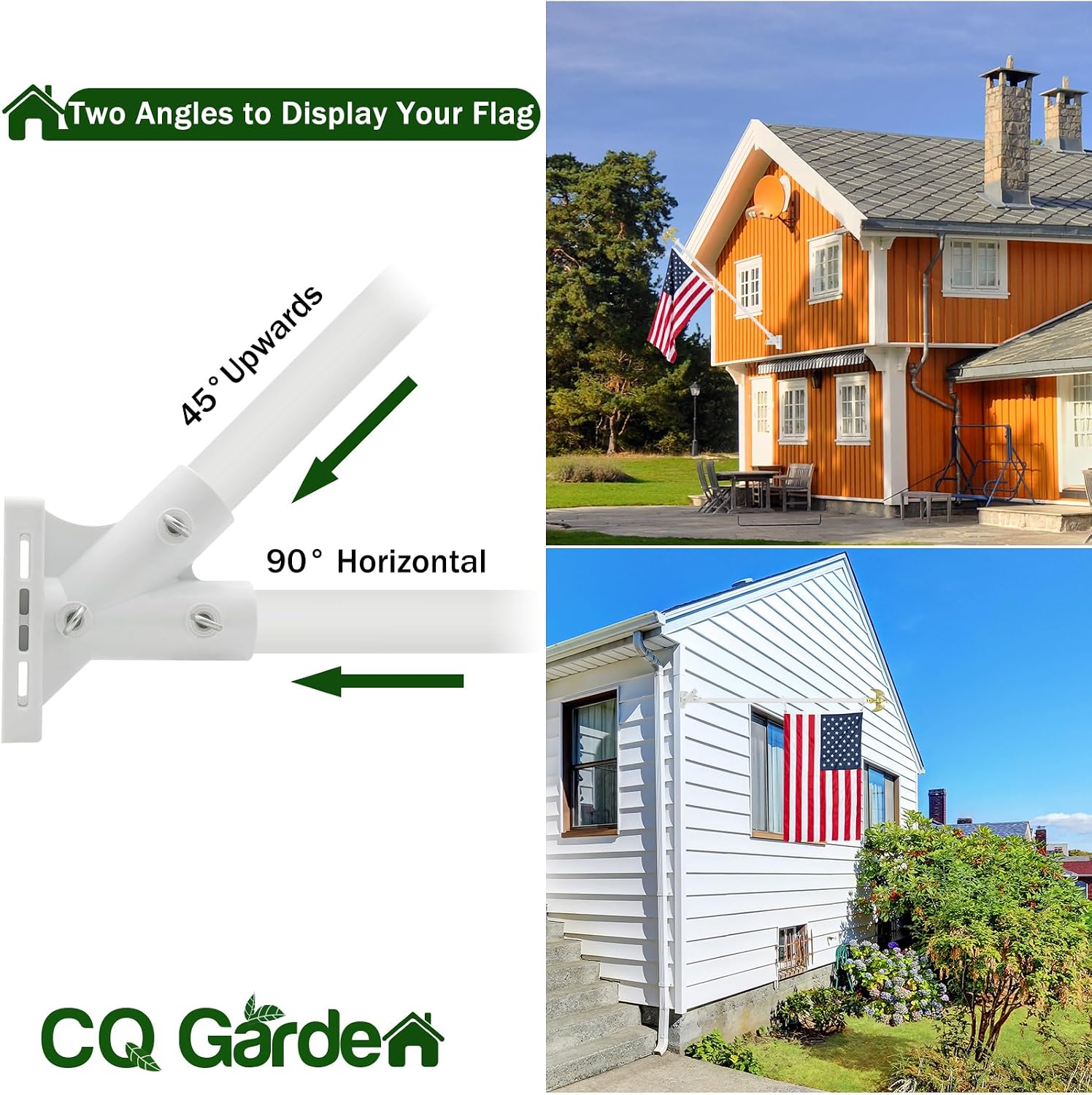 Flag Pole for Outside House, 6 FT Flag Pole Kit for Outdoor with Holder, 3x5 US Flag and Eagle Topper, Stainless