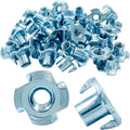 Hitefu M6 X 10mm T-Nut, 4 Pronged, Zinc Plated, 40Pcs
