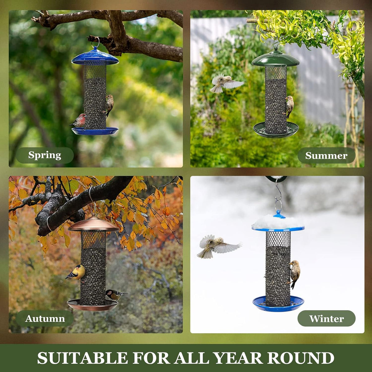Wild Bird Feeders for Outdoors Hanging, All Metal