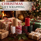 6 Rolls 1476ft Christmas Raffia Ribbon for Gift Wrapping