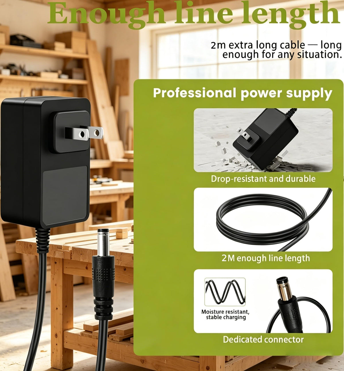 AC Adapter Compatible with Milwaukee 0886-20 M18 Cordless Fan