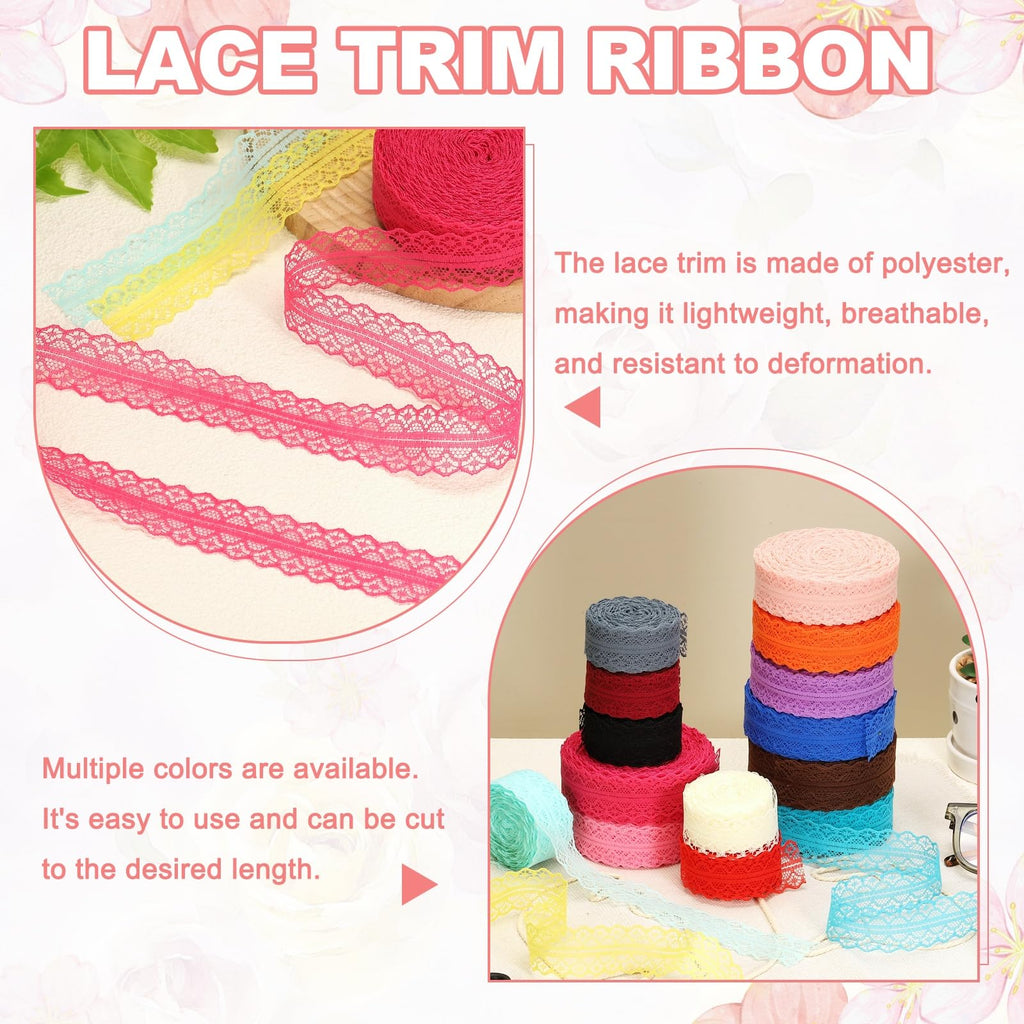 1.2 Inch Wide 25 Yard Lace Ribbon Floral Pattern Light Gray