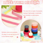 1.2 Inch Wide 25 Yard Lace Ribbon Floral Pattern Light Gray