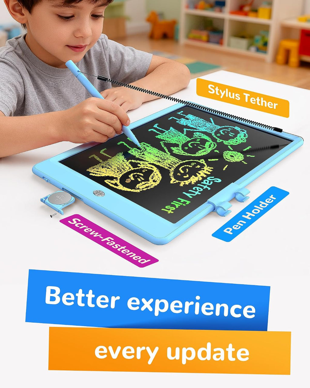 LCD Writing Tablet, Gifts for 3 Years Old Boys and Girls，10 Inch Colorful Doodle Board Drawing Tablet, Erasable