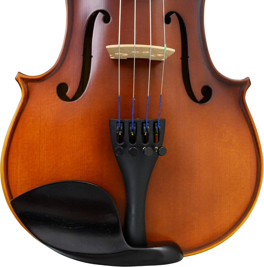 Bunnel Premier Violin Outfit 4/4 Full Size - Carrying Case and Accessories Included - Solid Maple Wood and Ebony
