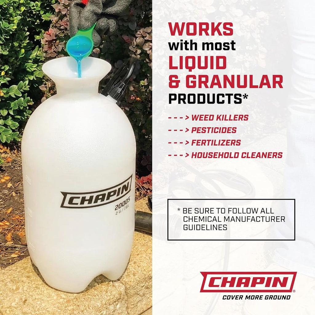 Chapin 20004 Pump Sprayer, 1-Gallon SureSpray Translucent Tank with an Easy Fill Funnel-Top Opening, Adjustable Cone