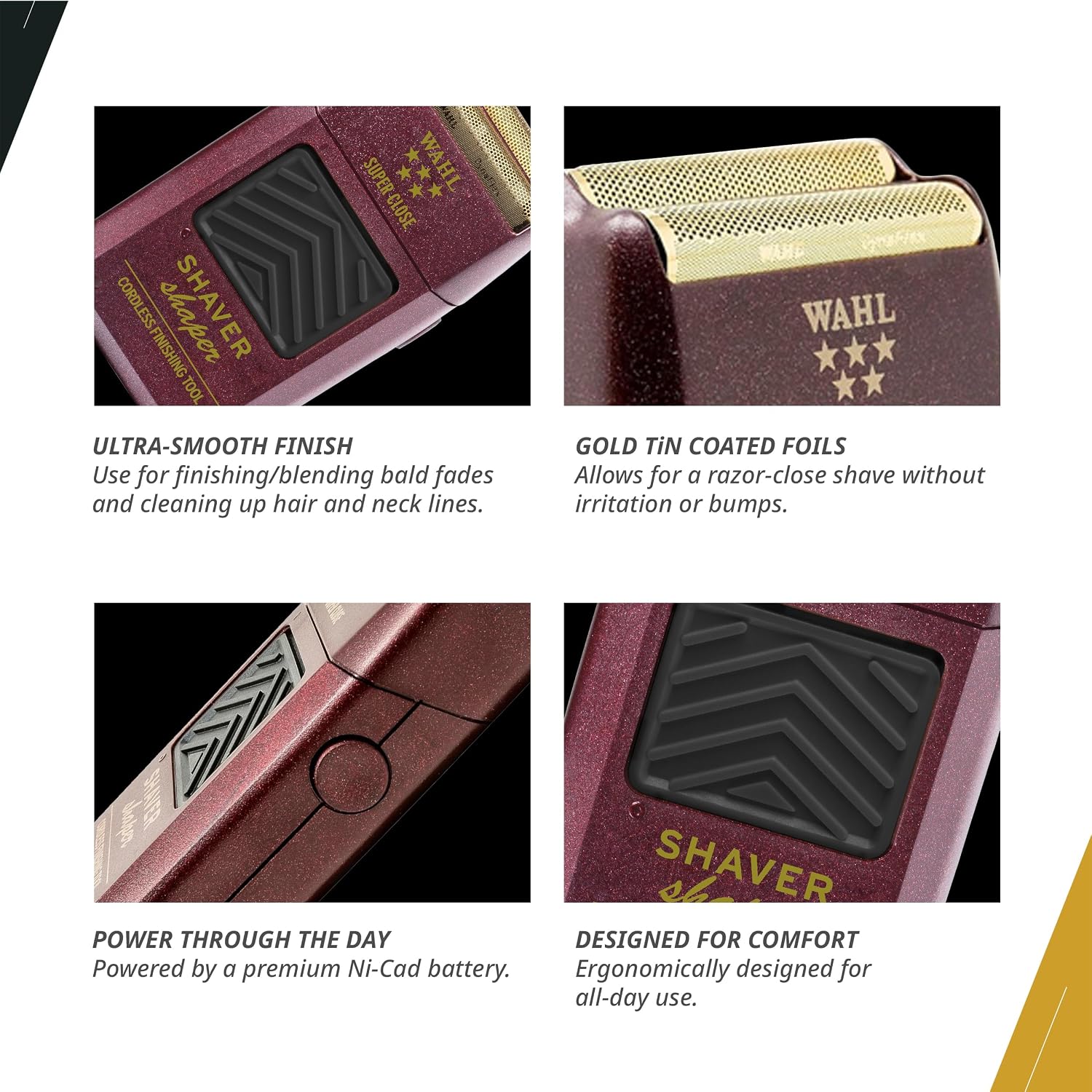 5 Star Shaver/Shaper Cord/Cordless Foil Shaver | Gold TiN Coated Foils for Bump-Free Ultra-Close Shaves on Face, Head