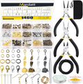 Jewelry Making Supplies Kit: 1468Pcs Including Pliers, Wires, Jump Ring Opener, Tweezers & Accessories for Jewelry