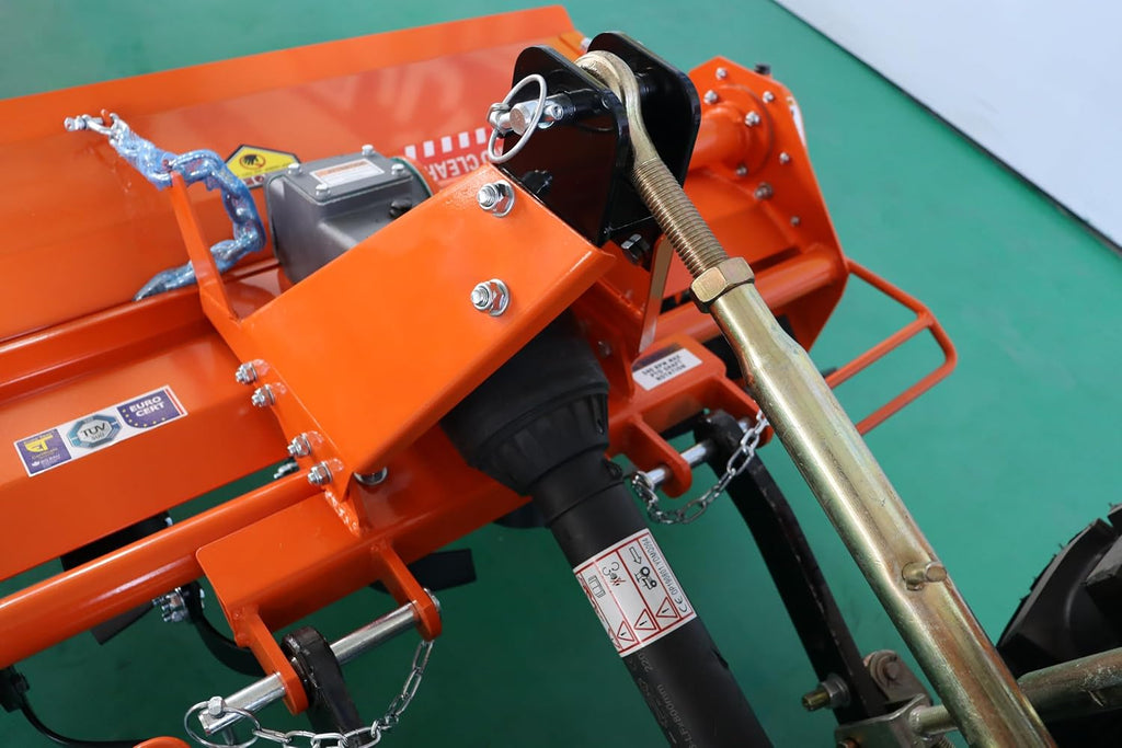 Attachments 3 Point 37" Rotary Tiller Attachment Fits Cat 1 Tractors, Single Speed PTO Driven Cultivator with a 540