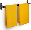 Matte Black Towel Rack for Bathroom - 24" Rustproof Towel Holder, Sturdy Towel Bar Wall Mounted, Space-Saving Towel